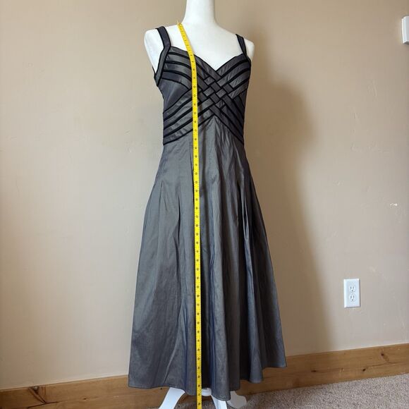 Alex Evenings Shimmer Bandage Built In Bra Fit And Flare Midi Gown Dress Sz 8 - Picture 6 of 12